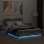 Bed frame headboard LED lights Sonoma oak 140x200 cm by , Beds and slatted bases - Ref: Foro24-3210012, Price: 193,19 €, Disc...