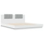 Bed frame with headboard and white LED lights 180x200 cm by , Beds and slatted bases - Ref: Foro24-3209989, Price: 240,55 €, ...