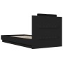 Bed frame with headboard and LED lights black 100x200 cm by , Beds and slatted bases - Ref: Foro24-3210025, Price: 181,32 €, ...