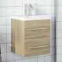 Badezimmerschrank mit integriertem Waschbecken aus Sonoma-Eiche von , Badezimmerwaschtische - Ref: Foro24-3278758, Preis: 159...