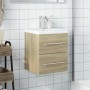 Badezimmerschrank mit integriertem Waschbecken aus Sonoma-Eiche von , Badezimmerwaschtische - Ref: Foro24-3278758, Preis: 154...