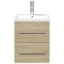 Mueble de baño con lavabo integrado roble Sonoma de , Tocadores de baño - Ref: Foro24-3278758, Precio: 154,69 €, Descuento: %