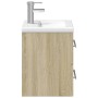 Mueble de baño con lavabo integrado roble Sonoma de , Tocadores de baño - Ref: Foro24-3278758, Precio: 154,69 €, Descuento: %