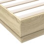 Sonoma oak engineered wood bed frame 140x200 cm by , Beds and slatted bases - Ref: Foro24-3209858, Price: 123,41 €, Discount: %