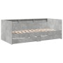 Concrete gray engineered wood lounger with drawers 100x200 cm by , Beds and slatted bases - Ref: Foro24-3280842, Price: 227,8...