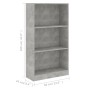 3-stöckiges Regal aus betongrauem Sperrholz, 60 x 24 x 109 cm von vidaXL, Bücherregale und Regale - Ref: Foro24-800868, Preis...