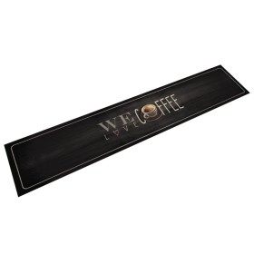 Alfombra de cocina lavable terciopelo texto café 60x300 cm de , Felpudos - Ref: Foro24-4005592, Precio: 46,99 €, Descuento: %