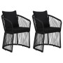 Garden chairs 2 units with cushions and pillows black PVC rattan by vidaXL, Garden chairs - Ref: Foro24-48586, Price: 297,09 ...