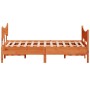 Estructura cama con cabecero madera pino marrón cera 150x200 cm de , Camas y somieres - Ref: Foro24-3216380, Precio: 242,92 €...