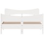 Bed frame with white pine wood headboard 140x200 cm by , Beds and slatted bases - Ref: Foro24-3216382, Price: 213,27 €, Disco...