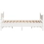 Bed frame with white pine wood headboard 140x200 cm by , Beds and slatted bases - Ref: Foro24-3216382, Price: 213,27 €, Disco...