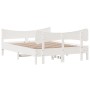 Estructura de cama con cabecero madera pino blanco 140x200 cm de , Camas y somieres - Ref: Foro24-3216382, Precio: 212,99 €, ...