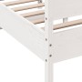 Bed frame with white pine wood headboard 140x200 cm by , Beds and slatted bases - Ref: Foro24-3216382, Price: 213,27 €, Disco...