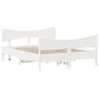 Bed frame with white pine wood headboard 140x190 cm by , Beds and slatted bases - Ref: Foro24-3216394, Price: 210,48 €, Disco...