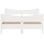 Bed frame with white pine wood headboard 140x190 cm by , Beds and slatted bases - Ref: Foro24-3216394, Price: 210,48 €, Disco...