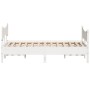 Bed frame with white pine wood headboard 140x190 cm by , Beds and slatted bases - Ref: Foro24-3216394, Price: 210,48 €, Disco...