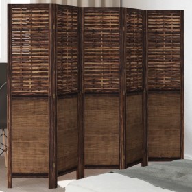 Dark brown paulownia wood 5-panel separator screen by , Room dividers - Ref: Foro24-358709, Price: 127,99 €, Discount: %