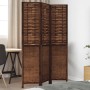 Dark brown paulownia wood 3-panel separator screen by , Room dividers - Ref: Foro24-358702, Price: 87,37 €, Discount: %