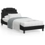 Estructura de cama con luz LED cuero sintético negro 90x190 cm de , Camas y somieres - Ref: Foro24-3214190, Precio: 143,13 €,...