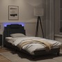 Estructura de cama con luz LED cuero sintético negro 90x190 cm de , Camas y somieres - Ref: Foro24-3214190, Precio: 143,13 €,...