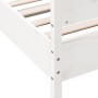 Bed frame with white pine wood headboard 75x190 cm by , Beds and slatted bases - Ref: Foro24-3216406, Price: 141,76 €, Discou...