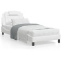 Estructura de cama con cabecero cuero sintético blanco 90x200cm de , Camas y somieres - Ref: Foro24-3208069, Precio: 147,29 €...