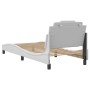 Estructura de cama con cabecero cuero sintético blanco 90x200cm de , Camas y somieres - Ref: Foro24-3208069, Precio: 147,29 €...