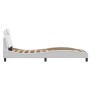 Bed frame with headboard white synthetic leather 90x200cm by , Beds and slatted bases - Ref: Foro24-3208069, Price: 144,05 €,...