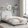 Estructura de cama cabecero cuero sintético blanco 100x200 cm de , Camas y somieres - Ref: Foro24-3208076, Precio: 150,57 €, ...