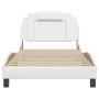 Estructura de cama cabecero cuero sintético blanco 100x200 cm de , Camas y somieres - Ref: Foro24-3208076, Precio: 150,57 €, ...