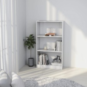 3-tier glossy white plywood shelf 60x24x109cm by vidaXL, Bookcases and shelves - Ref: Foro24-800870, Price: 39,03 €, Discount: %