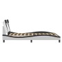 Estructura cama cabecero cuero sintético blanco negro 120x200cm de , Camas y somieres - Ref: Foro24-3208088, Precio: 190,49 €...