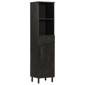 Solid black mango wood bathroom cabinet 38x33x160 cm by , bathroom vanities - Ref: Foro24-356841, Price: 156,50 €, Discount: %