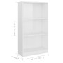 3-tier glossy white plywood shelf 60x24x109cm by vidaXL, Bookcases and shelves - Ref: Foro24-800870, Price: 39,03 €, Discount: %