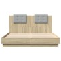 Cama con cabecero madera de ingeniería roble Sonoma 150x200 cm de , Camas y somieres - Ref: Foro24-3209914, Precio: 178,29 €,...