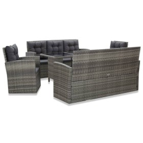 5-piece garden dining set and gray synthetic rattan cushions by vidaXL, Garden sets - Ref: Foro24-46115, Price: 821,72 €, Dis...