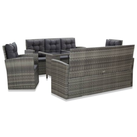 5-piece garden dining set and gray synthetic rattan cushions by vidaXL, Garden sets - Ref: Foro24-46115, Price: 822,55 €, Dis...