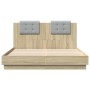 Cama con cabecero madera de ingeniería roble Sonoma 120x200 cm de , Camas y somieres - Ref: Foro24-3209928, Precio: 164,99 €,...