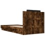 Cama con cabecero madera de ingeniería roble ahumado 100x200 cm de , Camas y somieres - Ref: Foro24-3209937, Precio: 165,46 €...