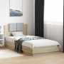 Sonoma oak engineered wood bed with headboard 100x200 cm by , Beds and slatted bases - Ref: Foro24-3209935, Price: 148,83 €, ...