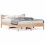 Estructura de cama con cabecero madera maciza pino 160x200 cm