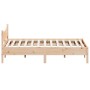 Bed frame with solid pine wood headboard 160x200 cm by , Beds and slatted bases - Ref: Foro24-3216363, Price: 164,45 €, Disco...