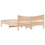 Bed frame with solid pine wood headboard 160x200 cm by , Beds and slatted bases - Ref: Foro24-3216363, Price: 164,45 €, Disco...