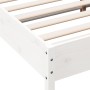 Solid white pine wood headboard bed frame 180x200 cm by , Beds and slatted bases - Ref: Foro24-3216361, Price: 204,48 €, Disc...