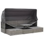 Tumbona cama jardín con techo ratán sintético gris de vidaXL, Camas para exteriores - Ref: Foro24-46158, Precio: 489,74 €, De...