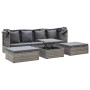 Tumbona cama jardín con techo ratán sintético gris de vidaXL, Camas para exteriores - Ref: Foro24-46158, Precio: 489,74 €, De...