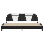 Estructura cama con LED cuero sintético negro blanco 200x200 cm de , Camas y somieres - Ref: Foro24-3214048, Precio: 227,58 €...