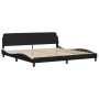 Estructura cama con LED cuero sintético negro blanco 200x200 cm de , Camas y somieres - Ref: Foro24-3214048, Precio: 227,58 €...