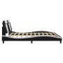 Estructura cama con LED cuero sintético negro blanco 200x200 cm de , Camas y somieres - Ref: Foro24-3214048, Precio: 227,58 €...