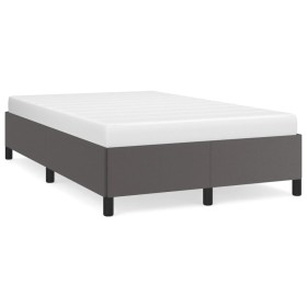 Gray synthetic leather bed frame 120x190 cm by , Beds and slatted bases - Ref: Foro24-379526, Price: 115,82 €, Discount: %